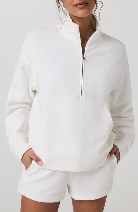 Piqué Half Zip Fleece Pullover