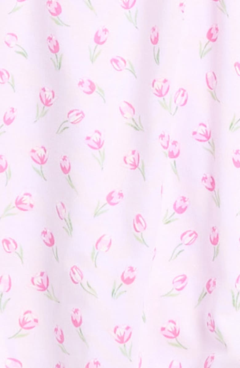 Kissy Kissy Rose Print Ruffle Pima Cotton Romper, Alternate, color, 