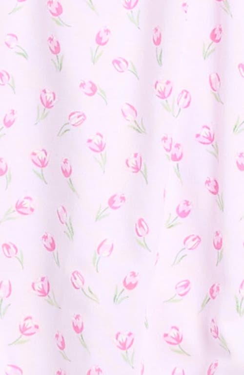 Kissy Kissy Rose Print Ruffle Pima Cotton Romper In Pink
