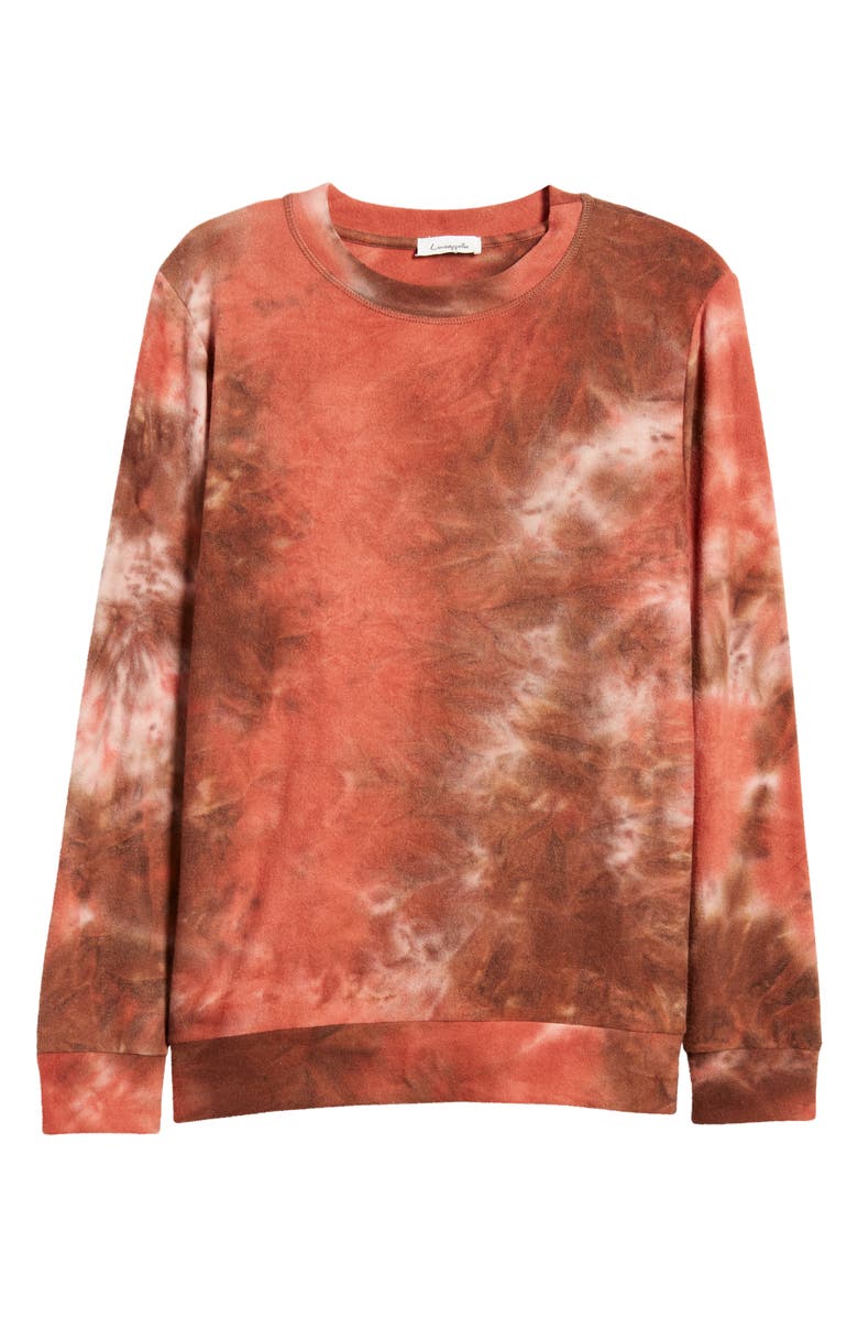 Loveappella Tie Dye Long Sleeve Hacci Knit Top, Alternate, color, Cinnamon