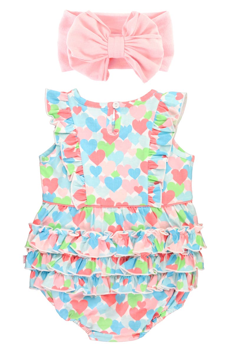RuffleButts Bubble Romper & Headband Set, Alternate, color, 