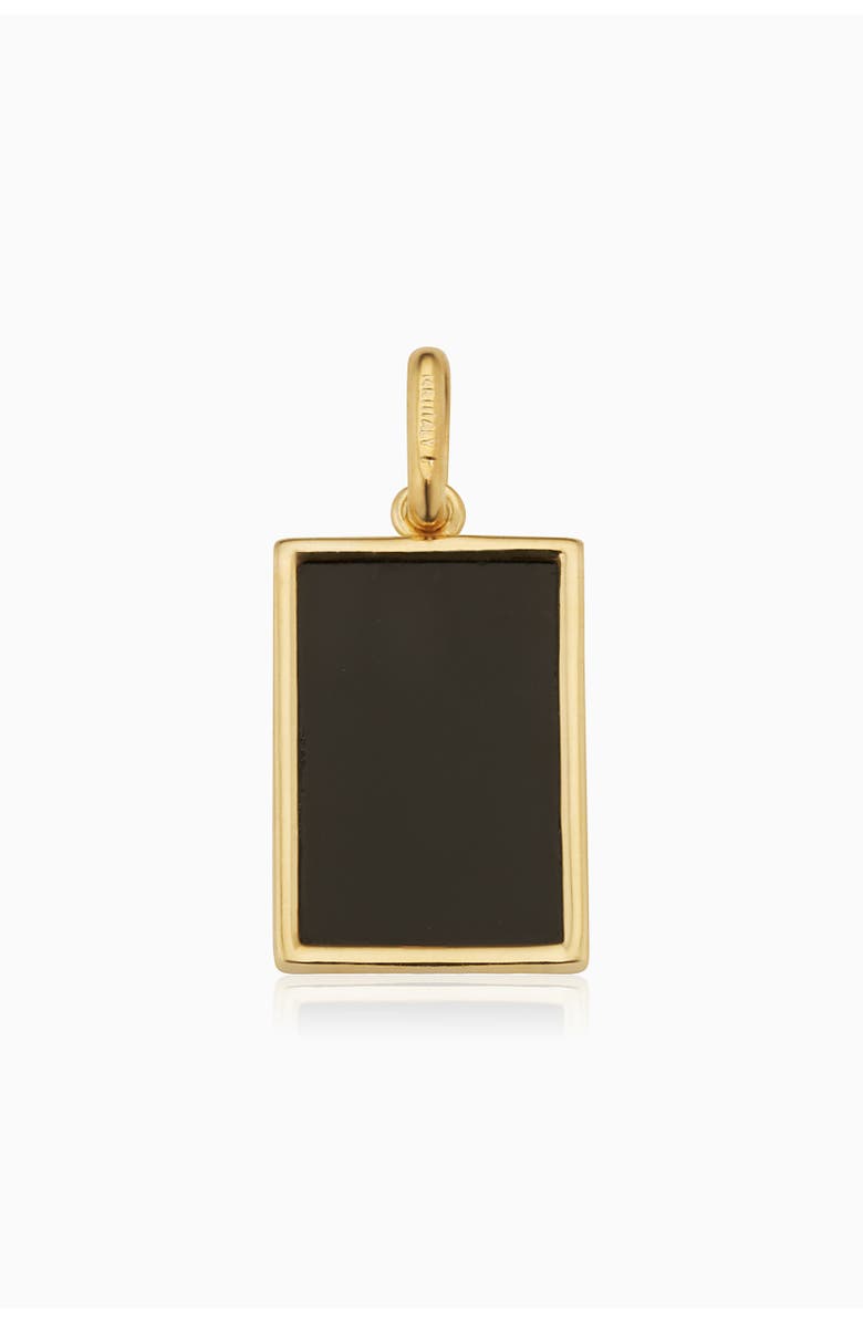 Oradina 14K Gold Tag Me Pendant Charm, Alternate, color, Gold - Black Onyx