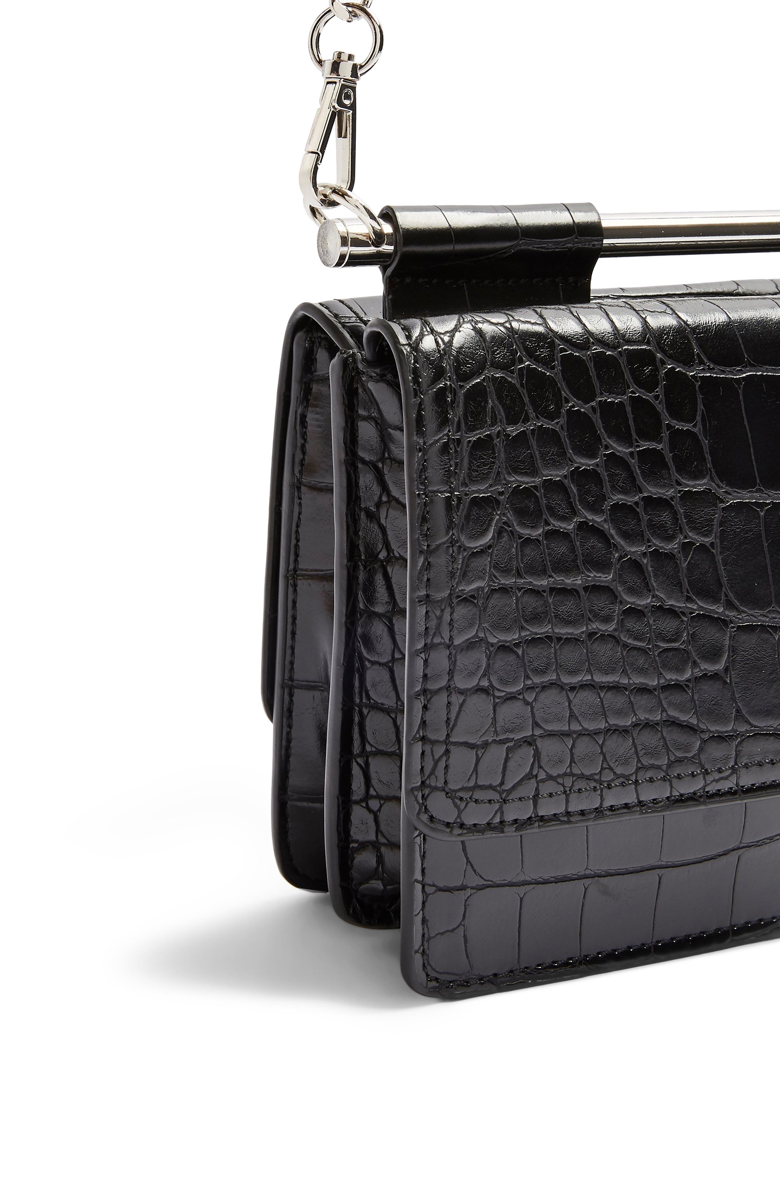 Topshop Embossed Faux Leather Crossbody Bag, Alternate, color, 