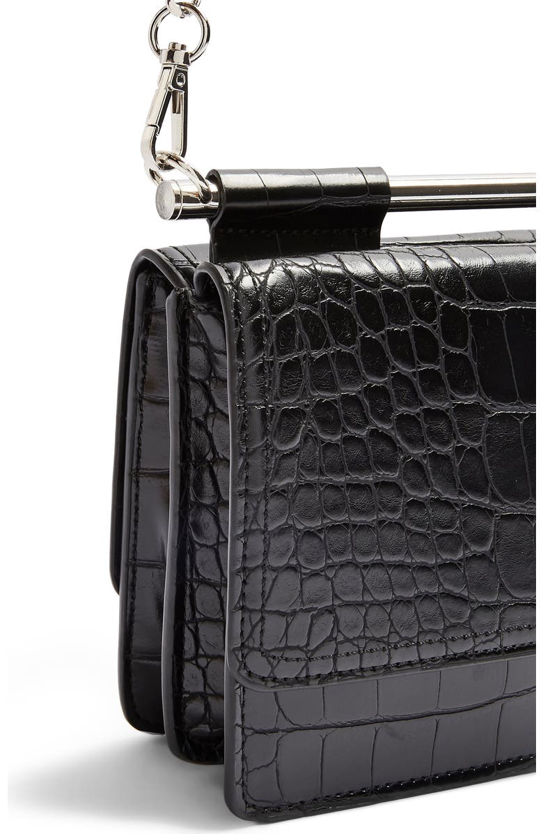 Topshop Embossed Faux Leather Crossbody Bag, Alternate, color,