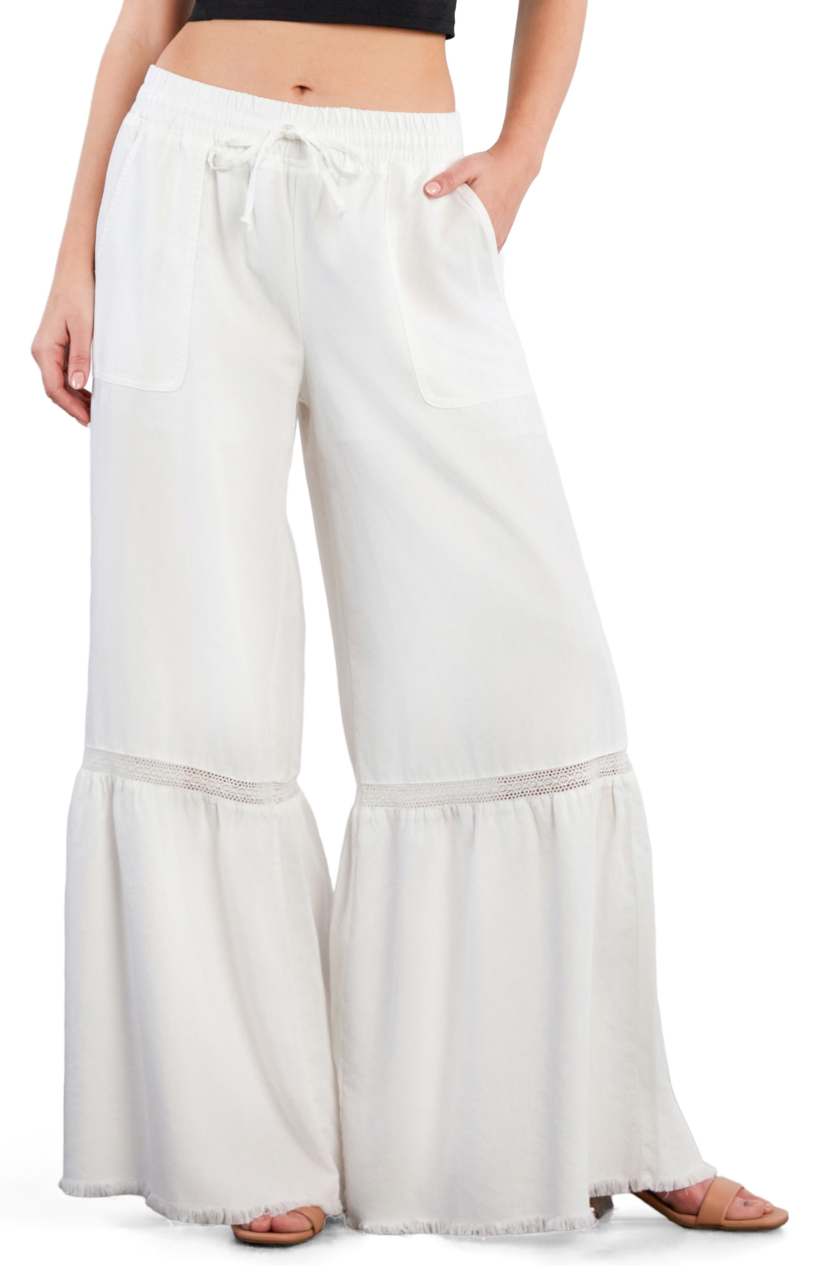 Drawstring Waist Tiered Denim Pants - image 3