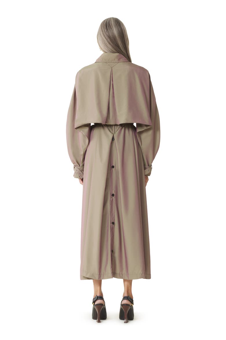 Flowing Taffeta Trench Coat, Alternate, color, Taupe