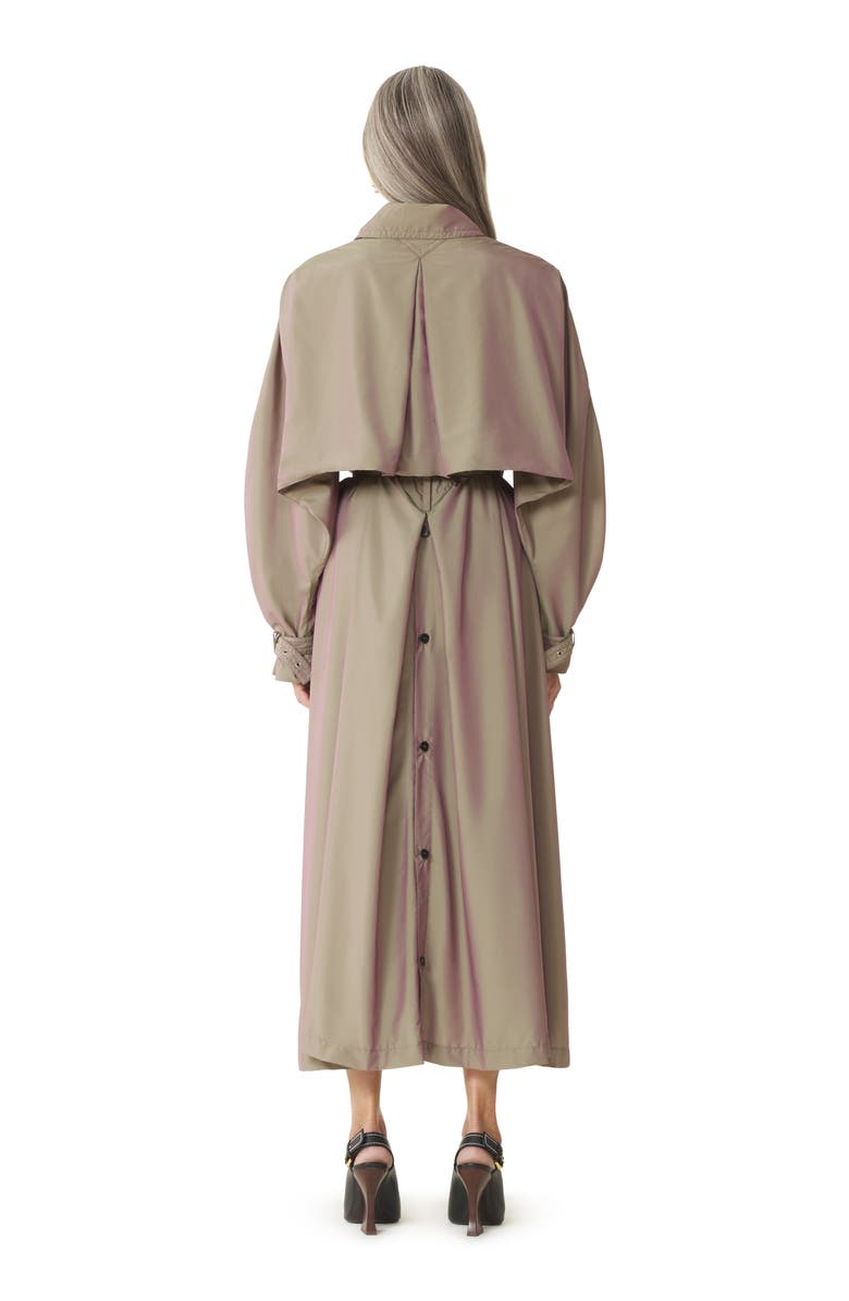 Lanvin Black Flowing Taffeta Trench Coat, Alternate, color, Taupe