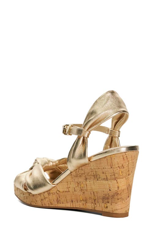 Dune London Kaino Platform Wedge Sandal In Gold