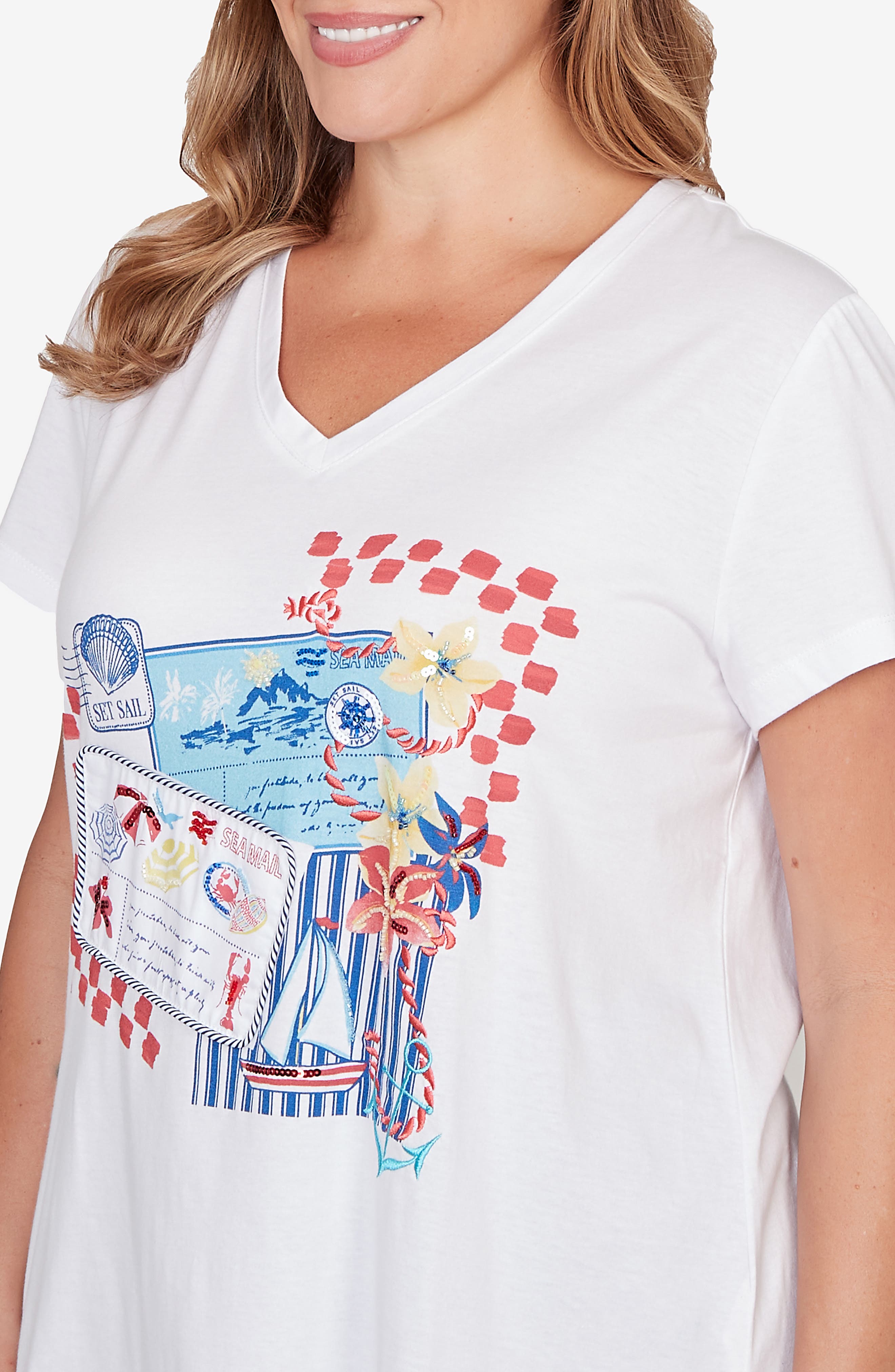 Postcard Cotton Graphic T-Shirt - image 2