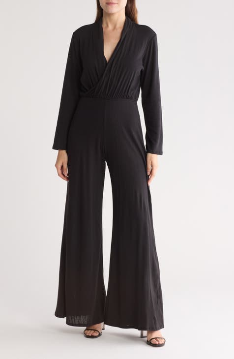 Surplice V-Neck Long Sleeve Jumpsuit