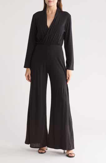 GO COUTURE Surplice V-Neck Long Sleeve Jumpsuit