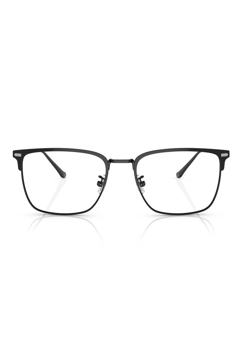 54mm Square Optical Glasses, Main, color, BLACK / BLACK / DEMO