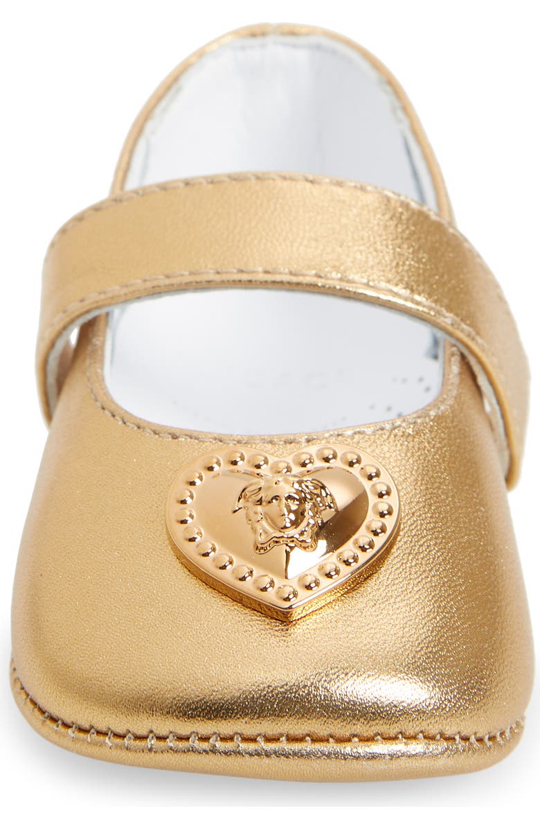 Versace Heart Medusa Mary Jane Ballet Crib Shoe, Alternate, color,