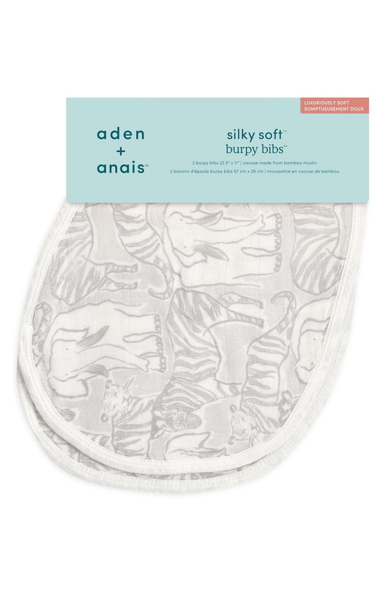aden + anais 2-Pack Assorted Silky Soft Burpy Bibs, Alternate, color, Culture Club Grey