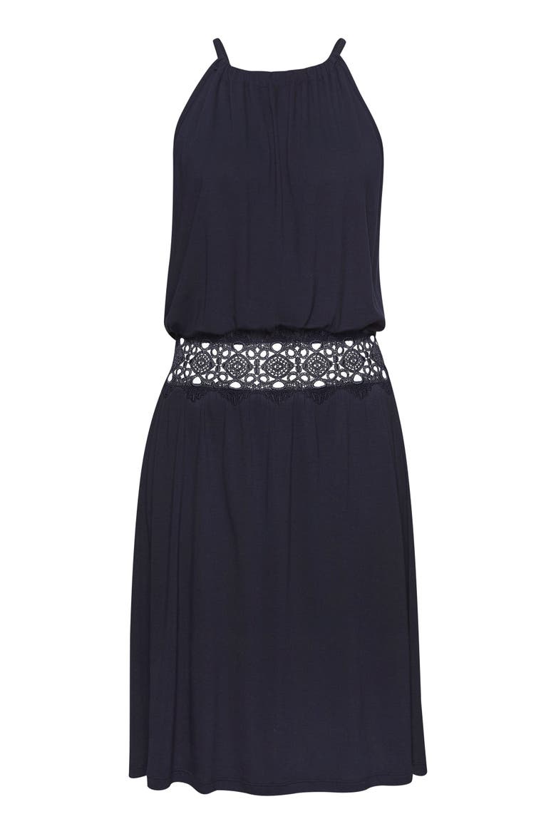 Crochet Detail Dress, Alternate, color, Navy
