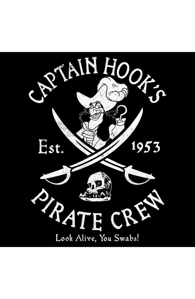 Peter Pan Men's Peter Pan Captain Hook's Pirate Crew Graphic T-Shirt, Alternate, color, Black