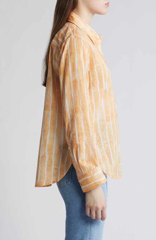 Nic + Zoe Nic+zoe Watercolor Stripe Cotton Button-up Shirt In Multi