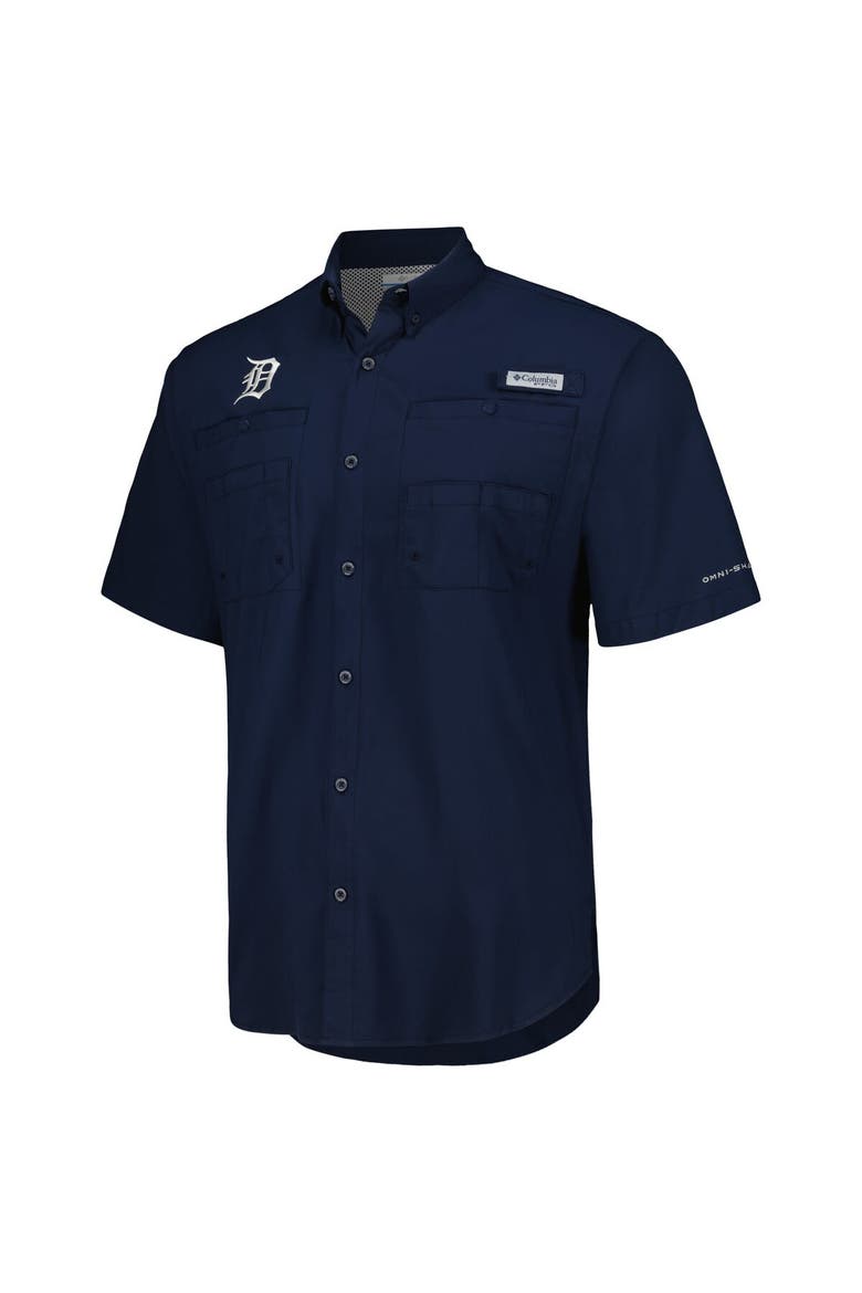Men's Columbia Navy Detroit Tigers Tamiami Omni-Shade Button-Down Shirt, Alternate, color, Navy