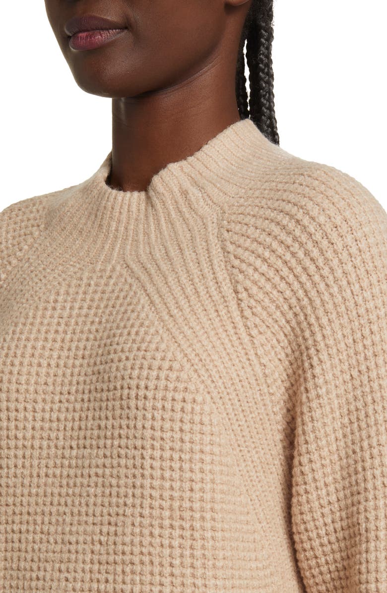 Treasure & Bond Mock Neck Waffle Knit Cotton Blend Sweater, Alternate, color, 