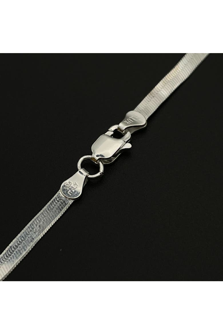 Sterling Silver Thick Herringbone Necklace, Alternate, color, Silver