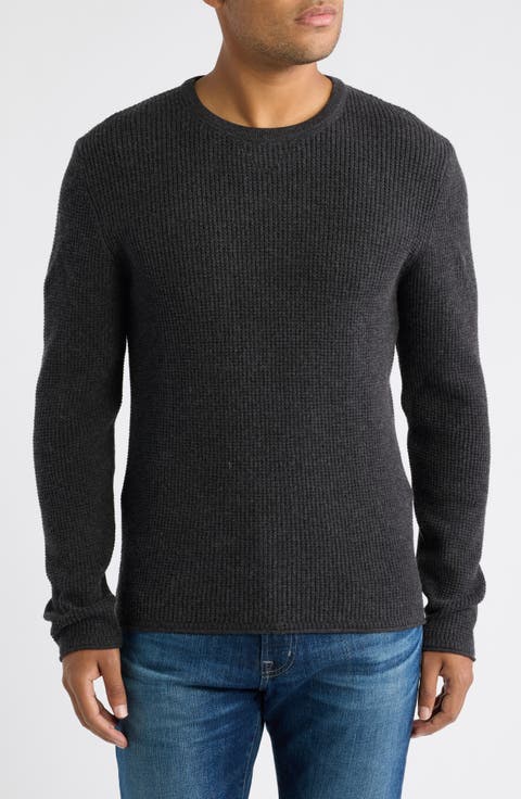 Martin Mini Waffle Crewneck Cotton & Cashmere Sweater