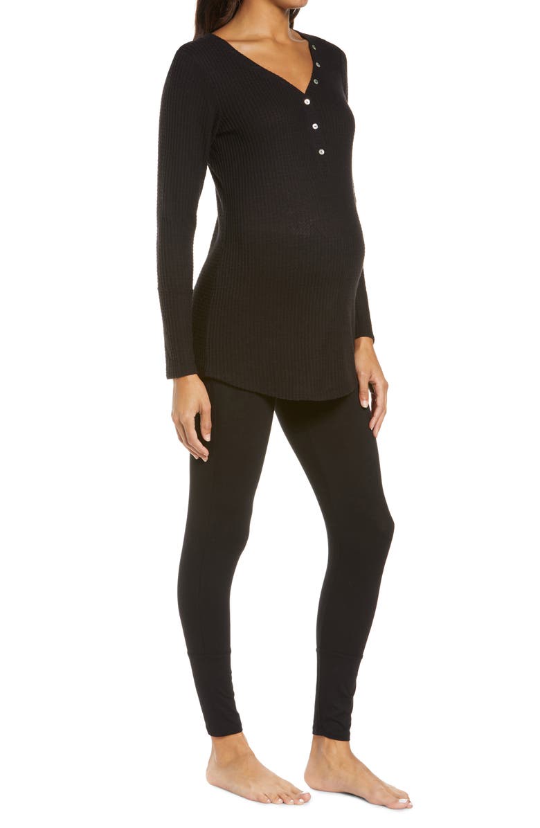 Belabumbum Cozy Maternity/Nursing Henley Pajamas, Alternate, color, 