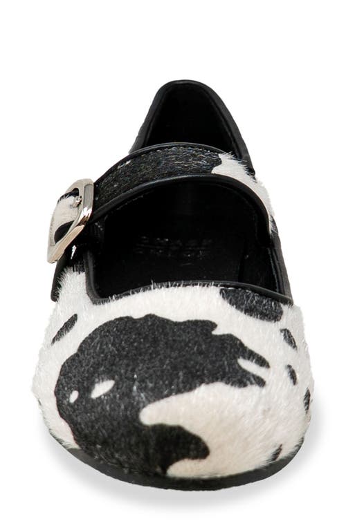 Chase & Chloe Chase And Chloe Meli Faux Fur Mary Jane Flat In Black