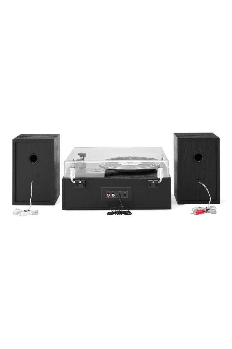Sloane Record Player & Speakers, Alternate, color, BLACK