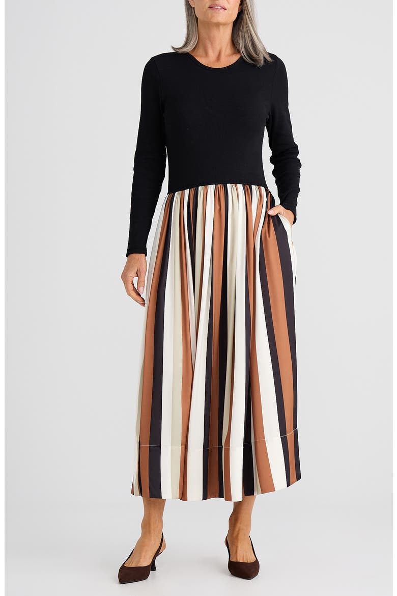 Daphne Stripe Long Sleeve Maxi Dress, Main, color, OAKLEY STRIPE