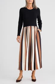 Brave+True Daphne Stripe Long Sleeve Maxi Dress