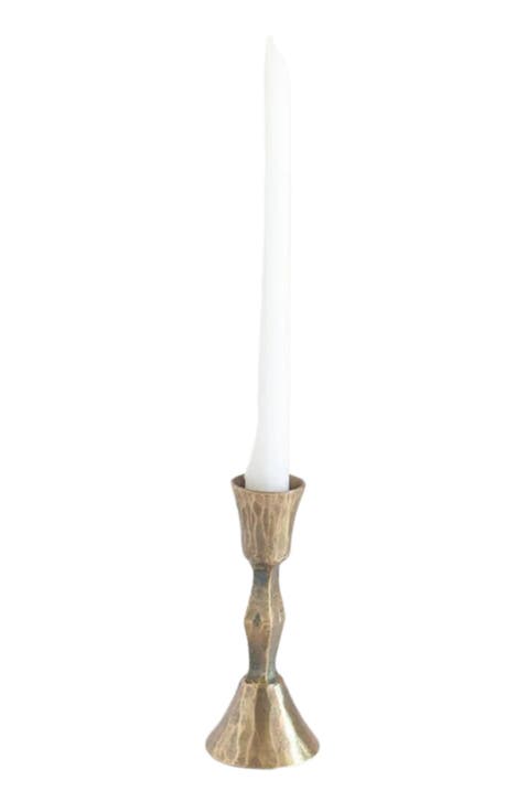 Low Diamond Hand-Forged Iron Candle Stand - Set of 2