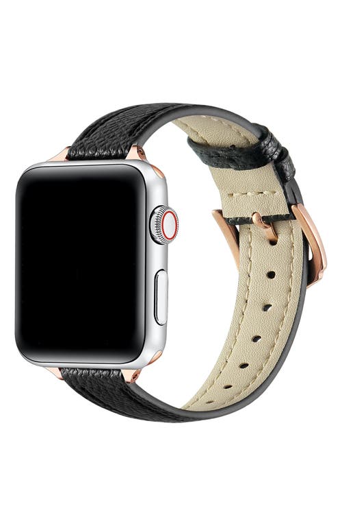 The Posh Tech Cleo Skinny Leather Apple Watch® Watchband In Black