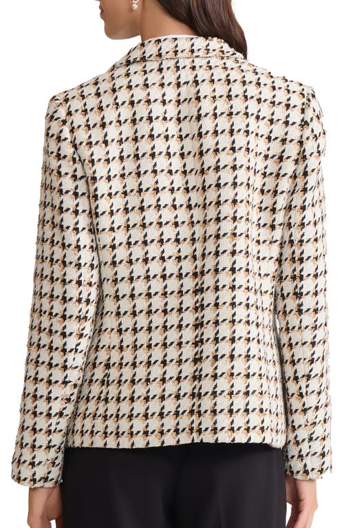 Jones New York Faux Double Breasted Houndstooth Tweed Jacket In Multi