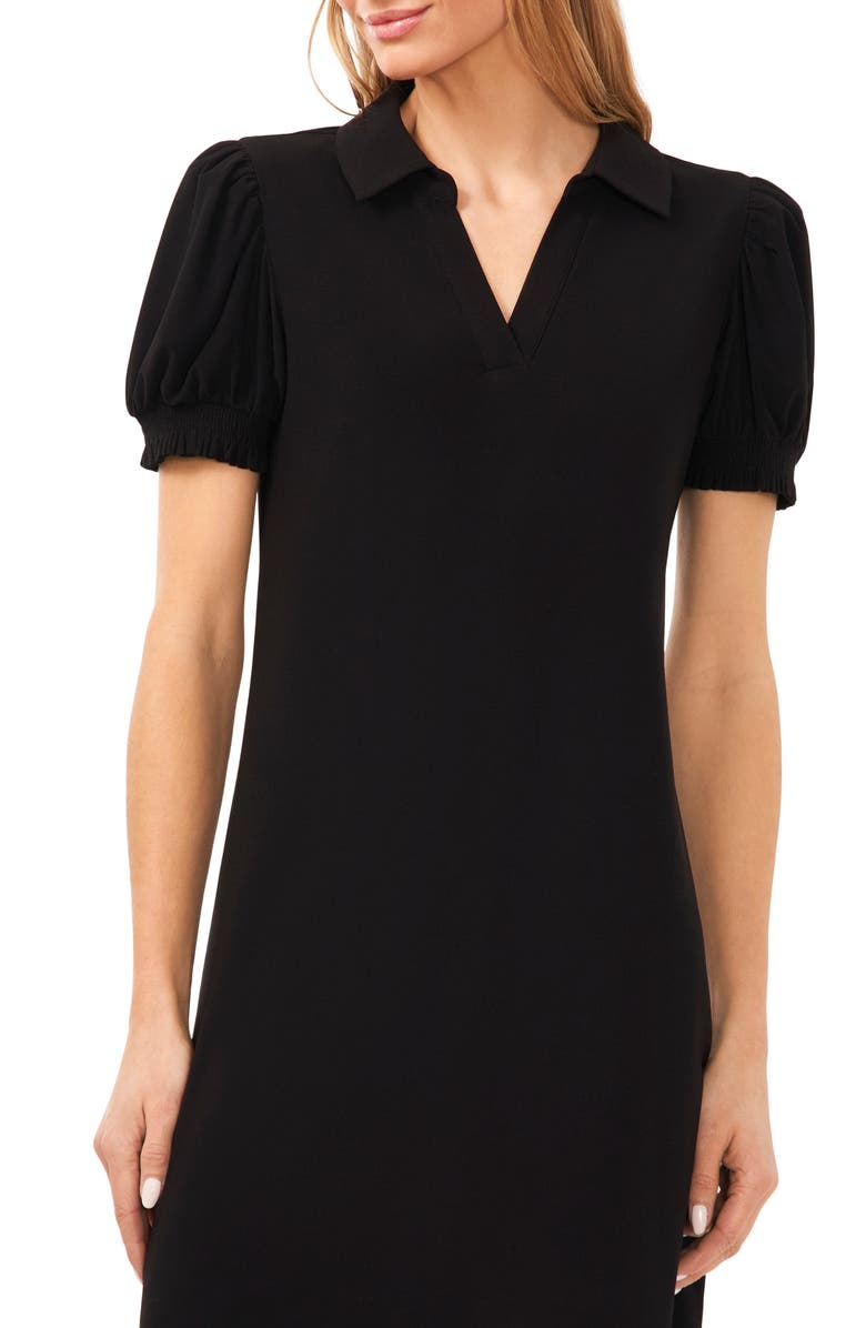 CeCe Knit Polo Minidress, Alternate, color, Rich Black