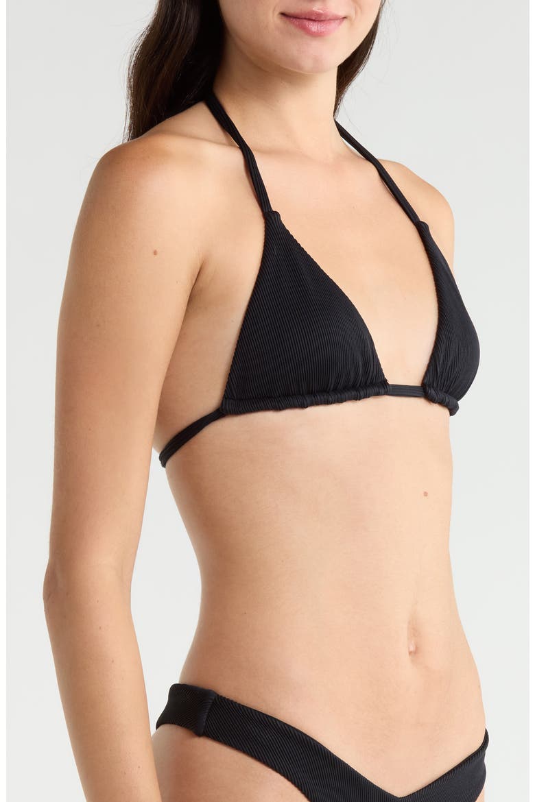 Slider Triangle Bikini Top, Alternate, color, PITCH BLACK