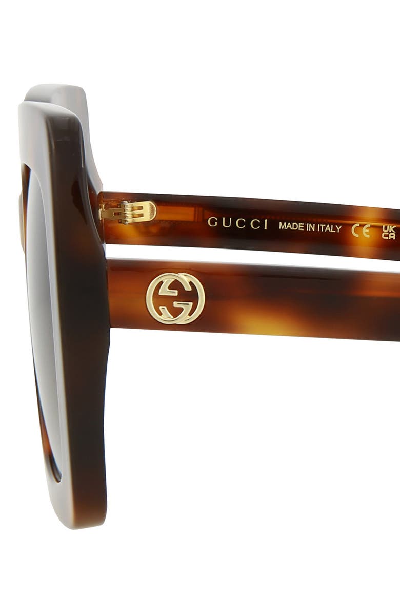 Gucci 53mm Square Sunglasses, Alternate, color, Havana Brown