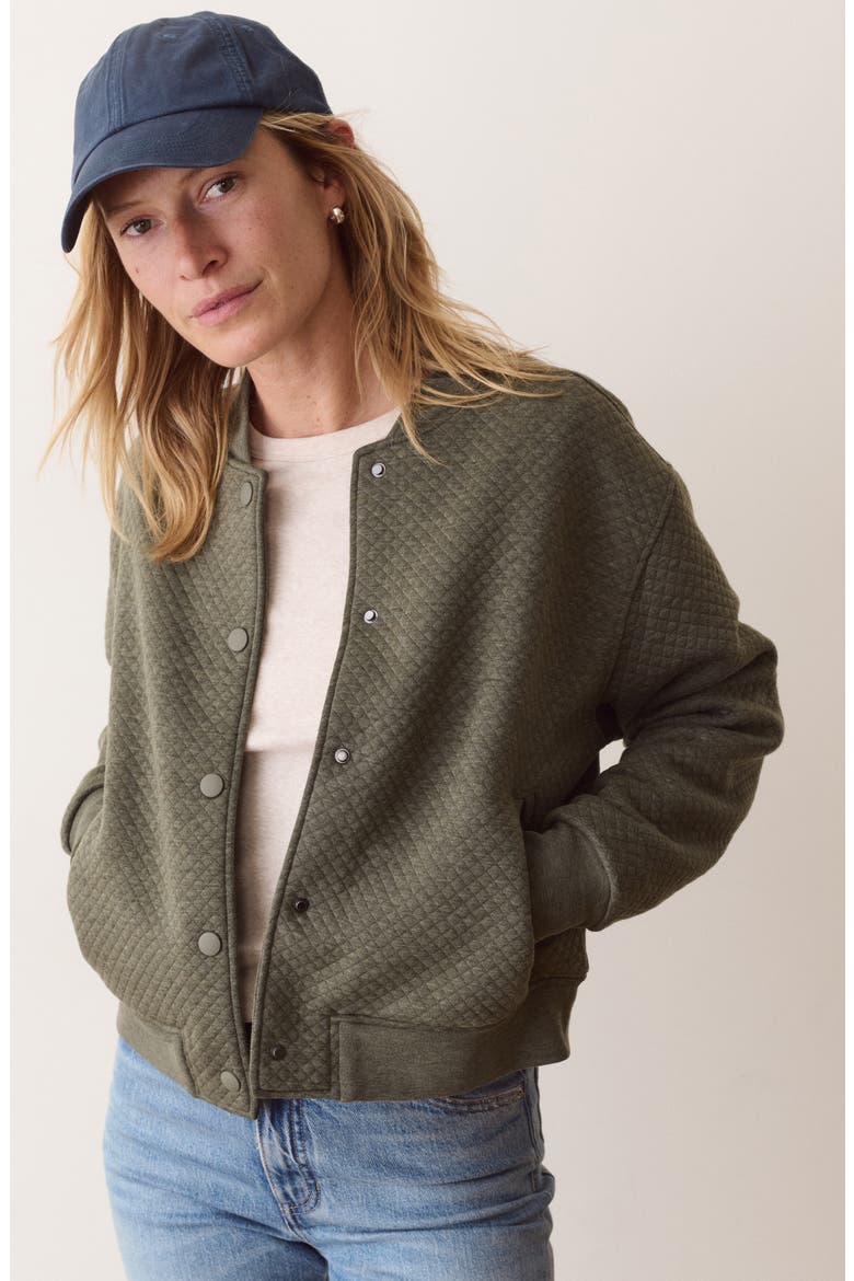 Corbet Quilted Bomber Jacket, Alternate, color, OLIVE HEATHER