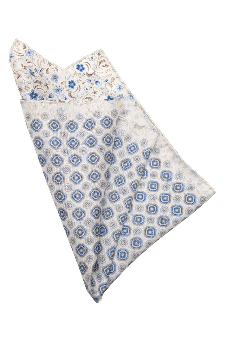 Elizabetta Italo - Double Sided Silk Pocket Square for Men, Alternate, color, Blue