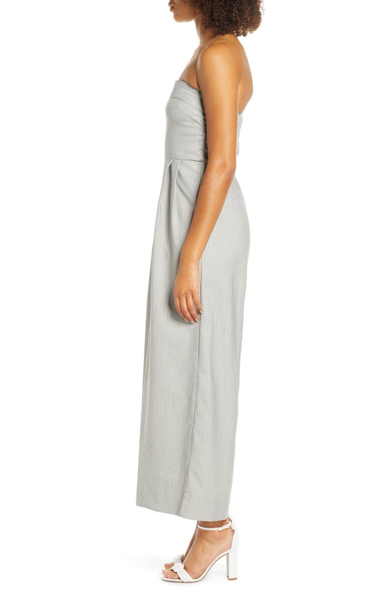 CAARA Brettin Herringbone Strapless Wide Leg Jumpsuit, Alternate, color,