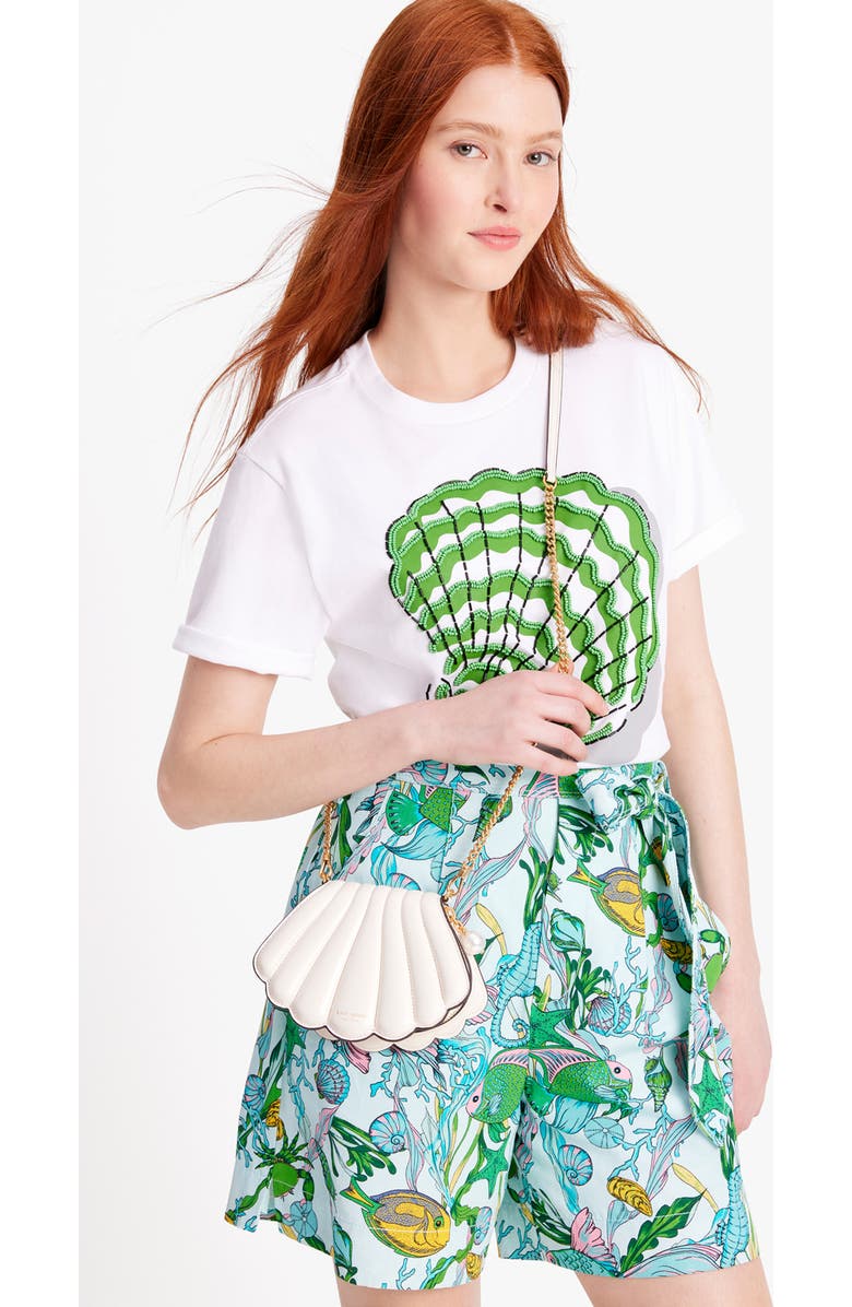 Kate Spade New York what the shell pearlized smooth leather seashell crossbody, Alternate, color,
