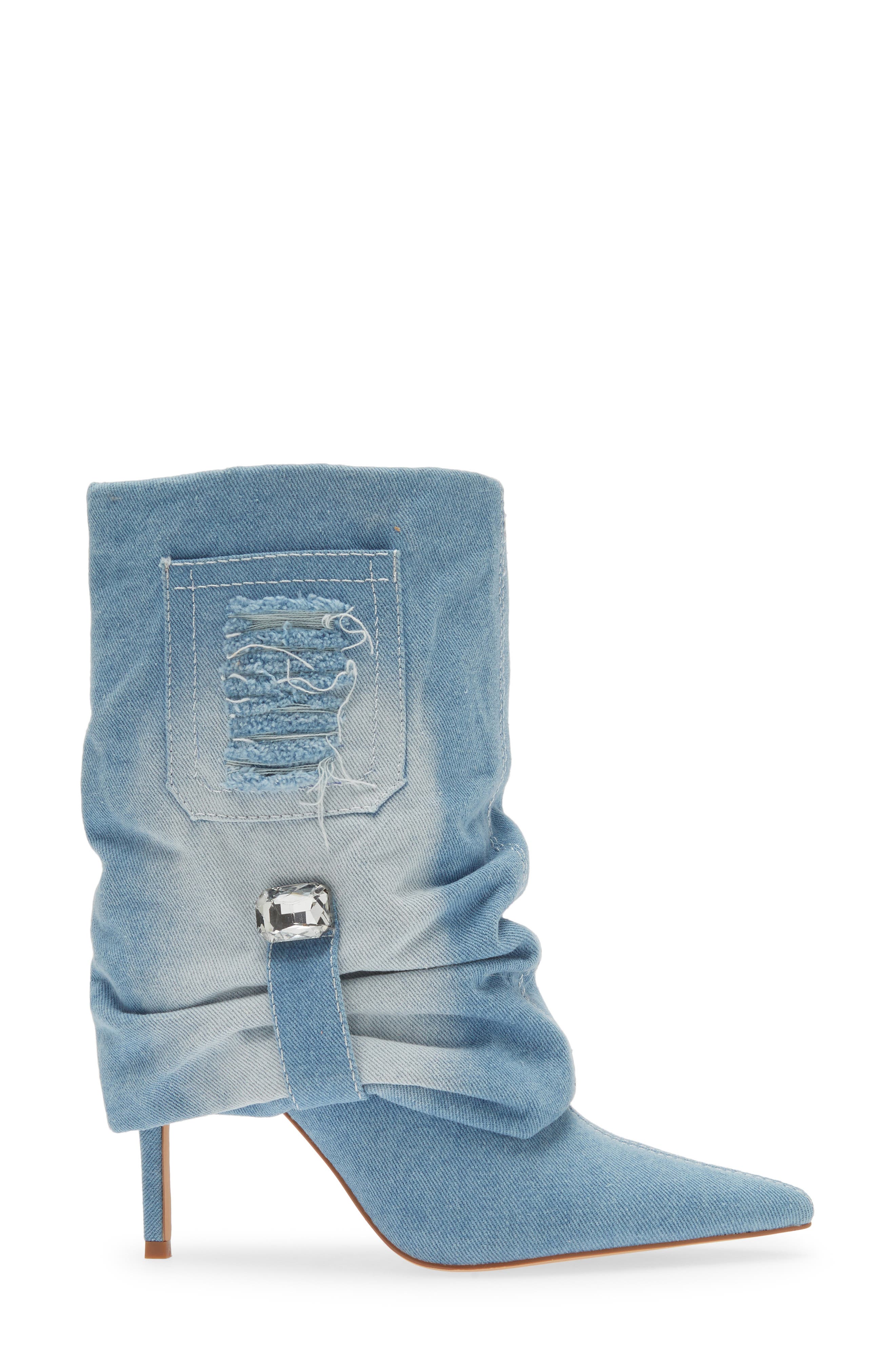 Fox Pointed Toe Bootie, Alternate, color, BLUE