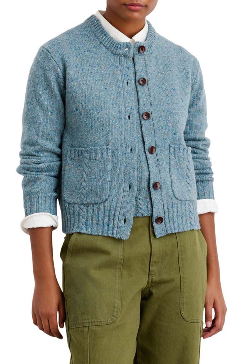 Francis Donegal Merino Wool Blend Cardigan, Main, color, SEA BLUE
