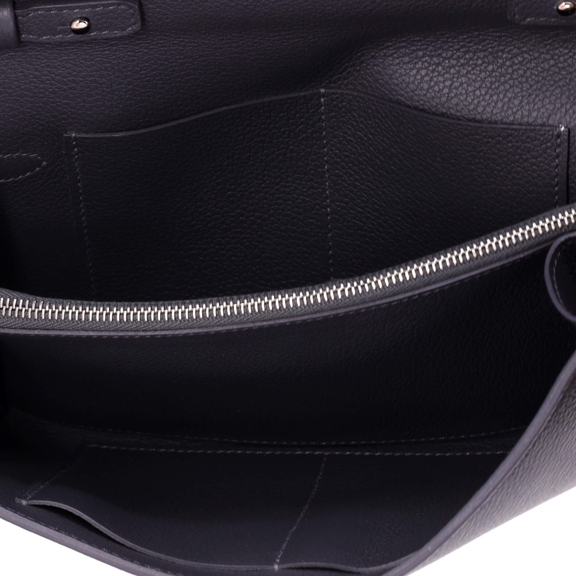 Pre-Owned Hermes Kelly To Go Wallet Evercolor, Alternate, color, Gris Misty