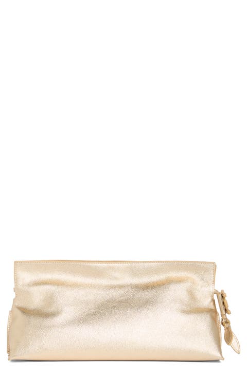 Poppy Oversize Stud Leather Clutch