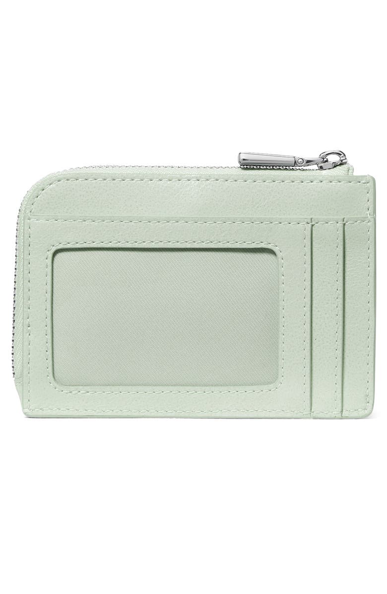 Kate Spade New York mini glazed leather zip card case, Alternate, color, Mint Frosting