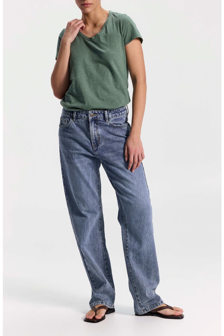 Mid-Rise Relaxed Straight-Leg Jeans, Alternate, color, Denim