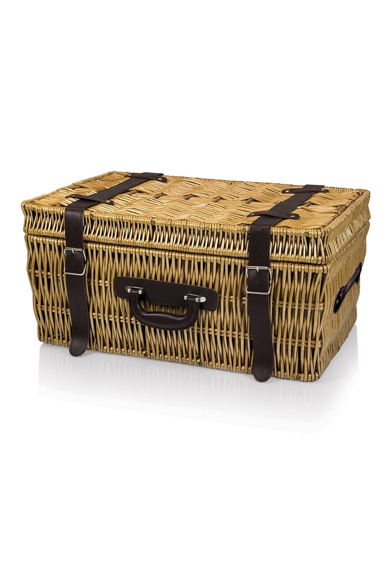 'Carnaby Street' Wicker Picnic Basket, Alternate, color, BROWN