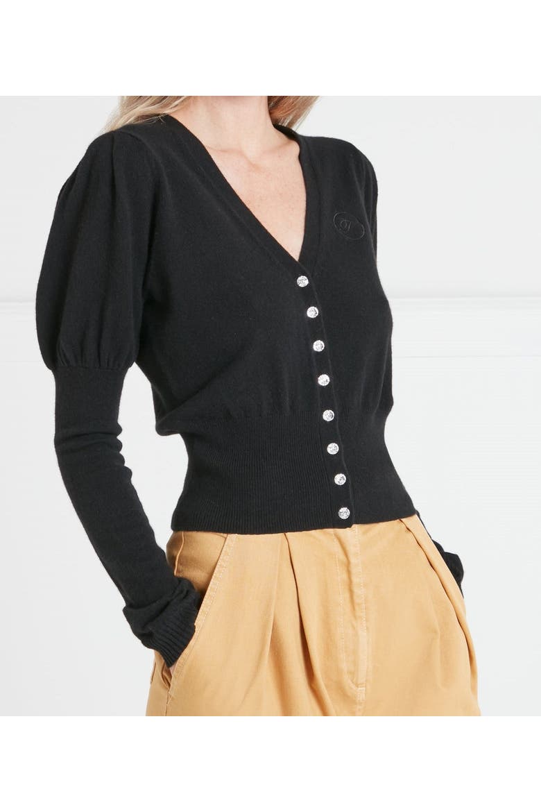 Tonal T-Logo Cardigan, Main, color, Black