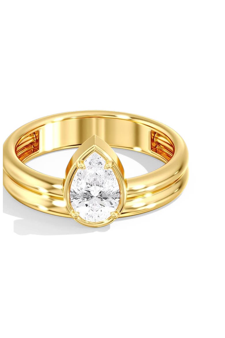 Pear Aura Solitaire Lab Diamond Ring in 14K, Main, color, Yellow Gold
