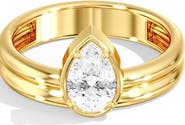 Everlee Pear Aura Solitaire Lab Diamond Ring in 14K